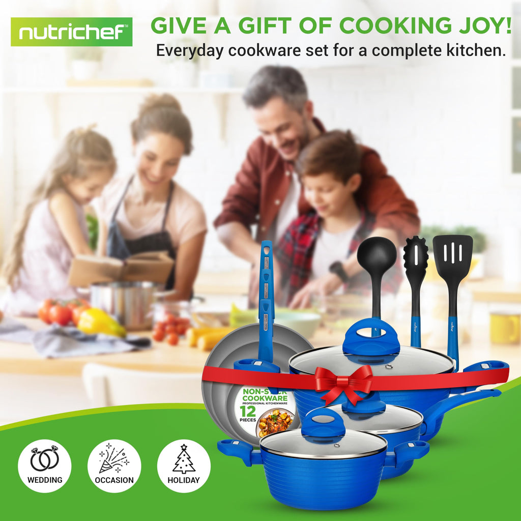 12 Pc Blue Nonstick Cookware Set O126