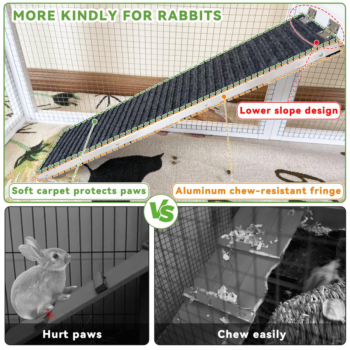 Rabbit Hutch Bunny Cage with Mesh Floor L856484