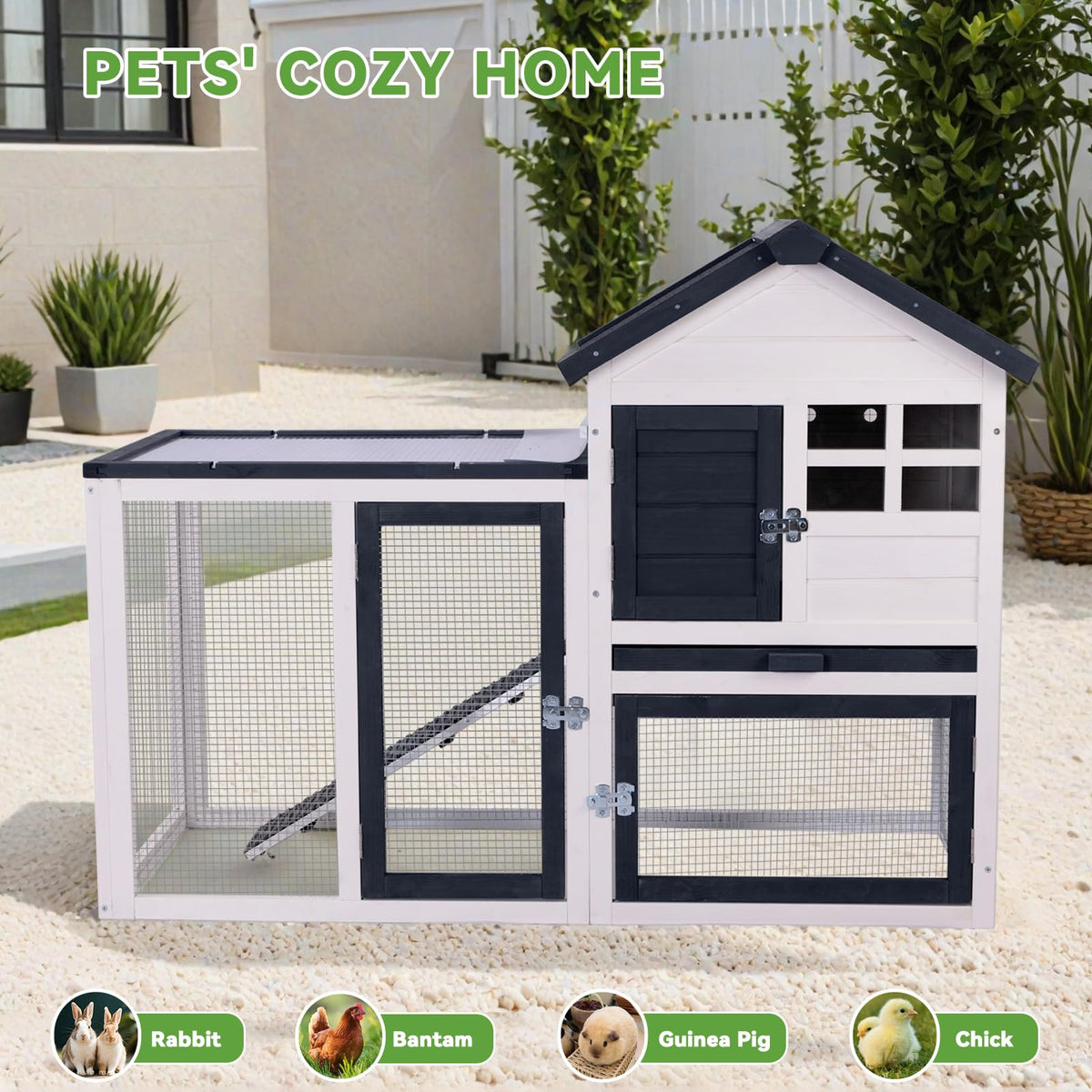 Rabbit Hutch Bunny Cage with Mesh Floor L856484
