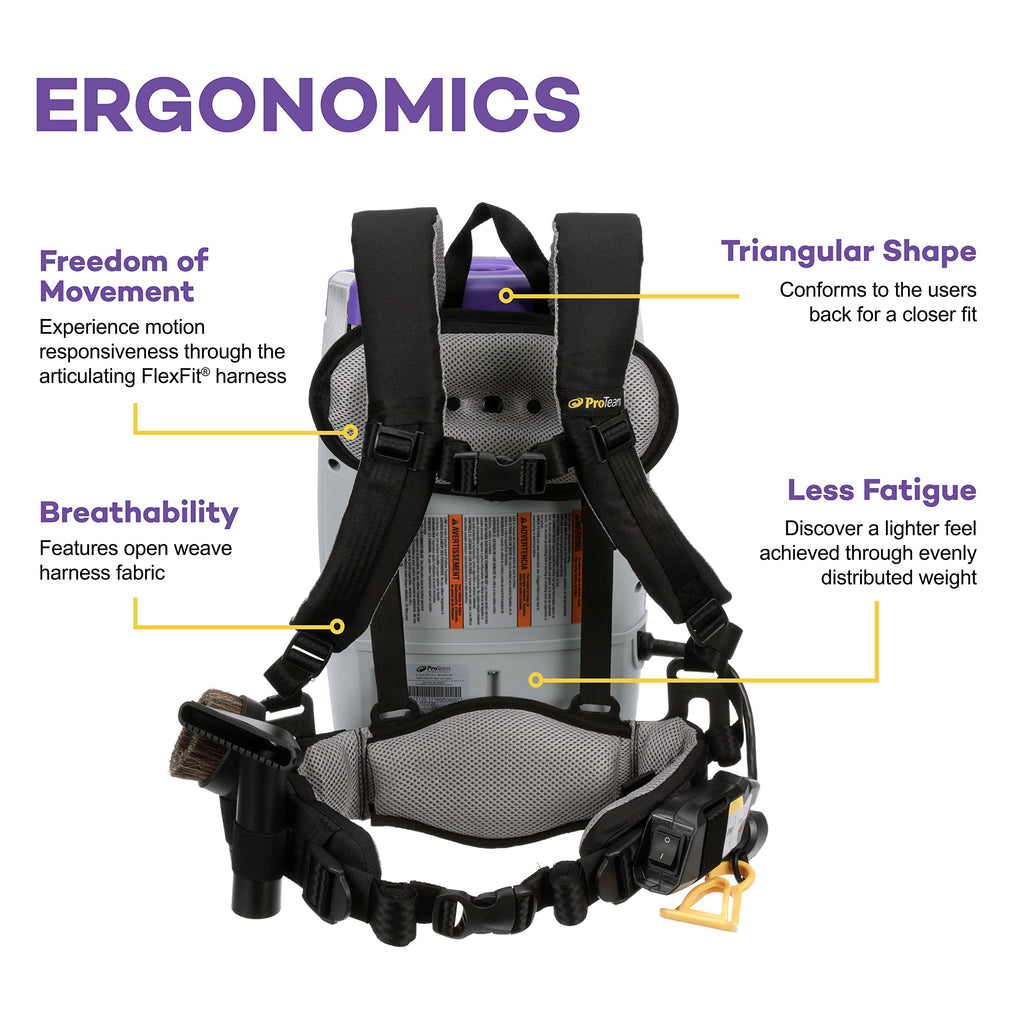 6 Quart Corded Backpack Vacuum with Telescoping Wand Tool Kit B8256