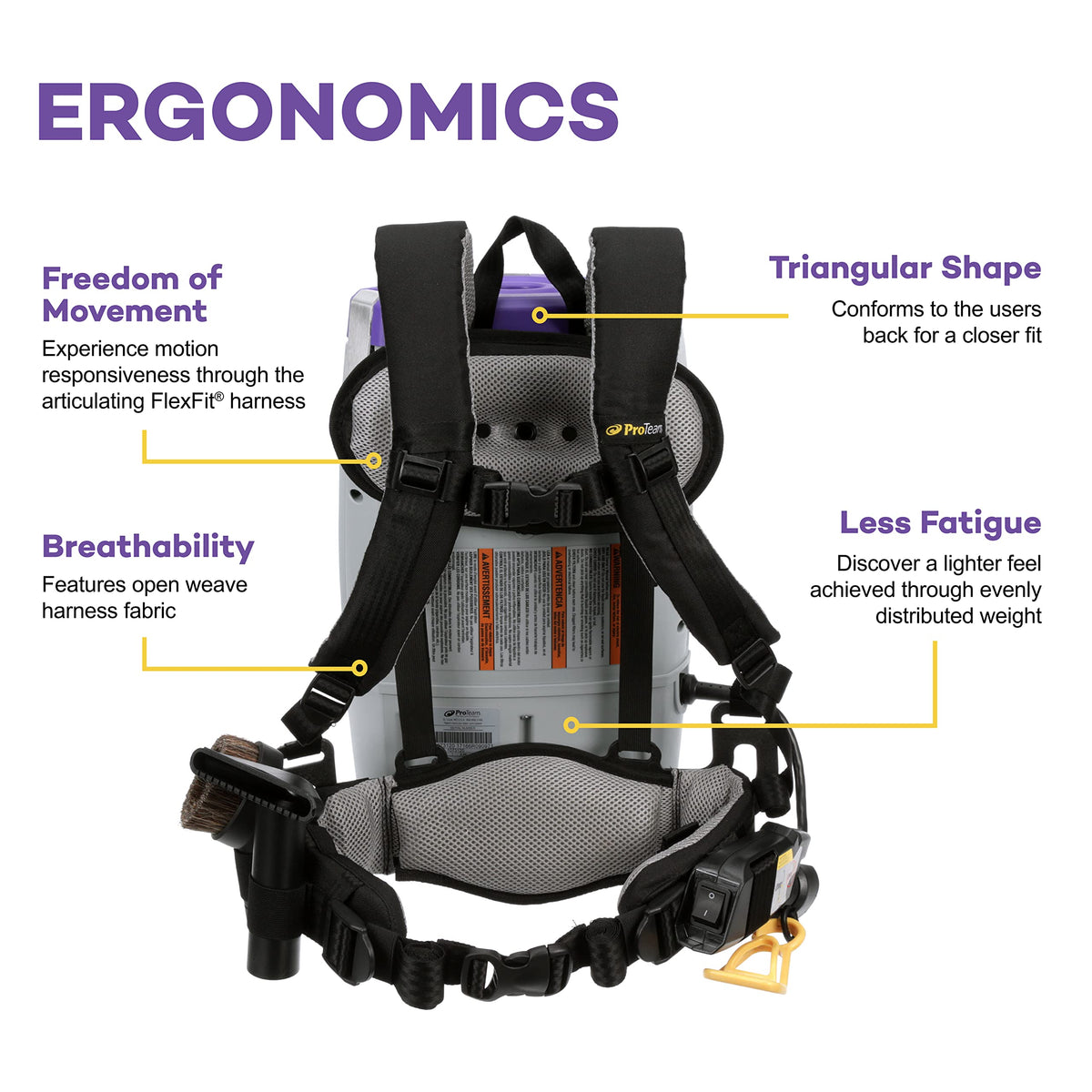 6 Quart Corded Backpack Vacuum with Telescoping Wand Tool Kit B8256