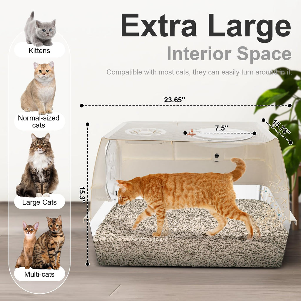 XL Stainless Steel Enclosed Litter Box with Lid H589714