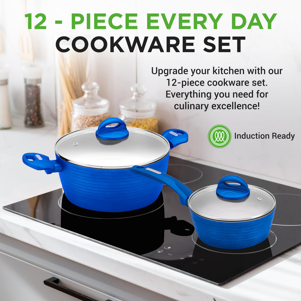 12 Pc Blue Nonstick Cookware Set O126