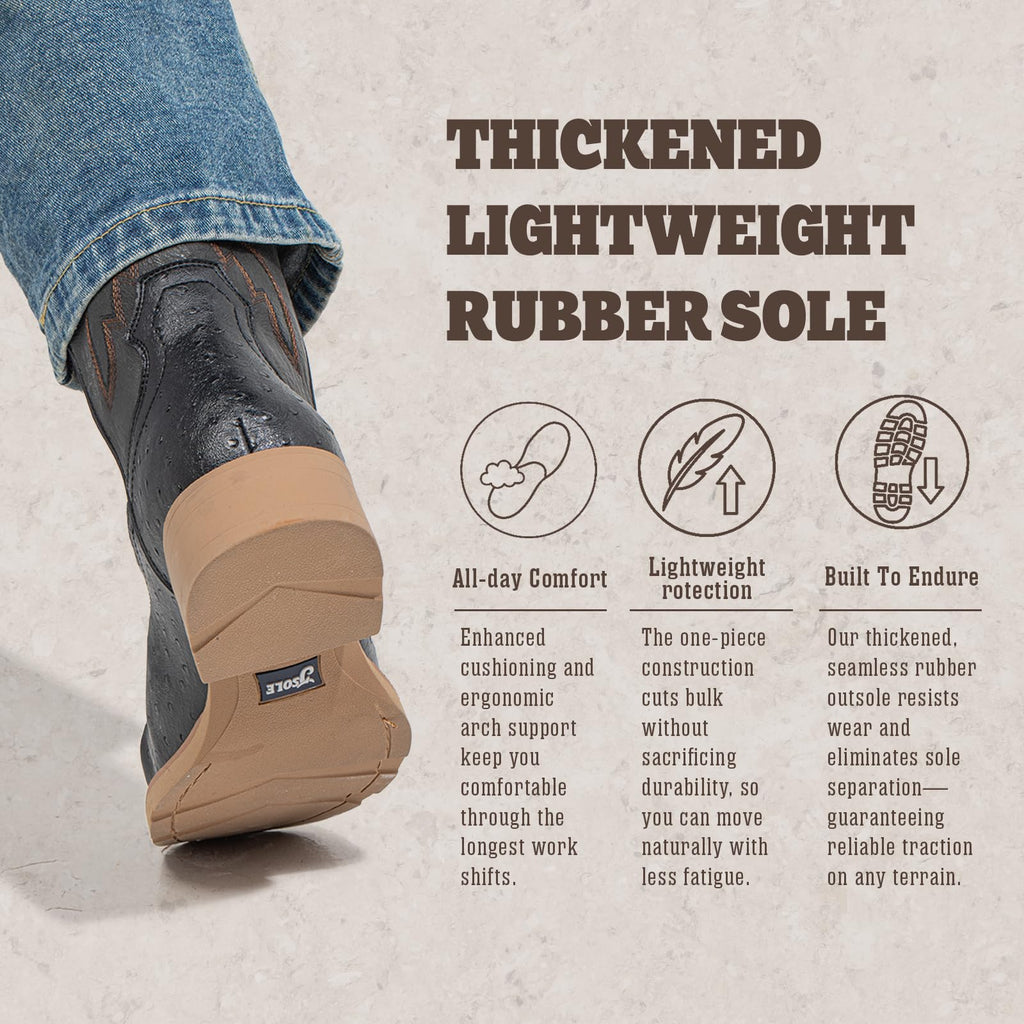 Mens Cowboy Boots Square Toe Wide Fit Q7553