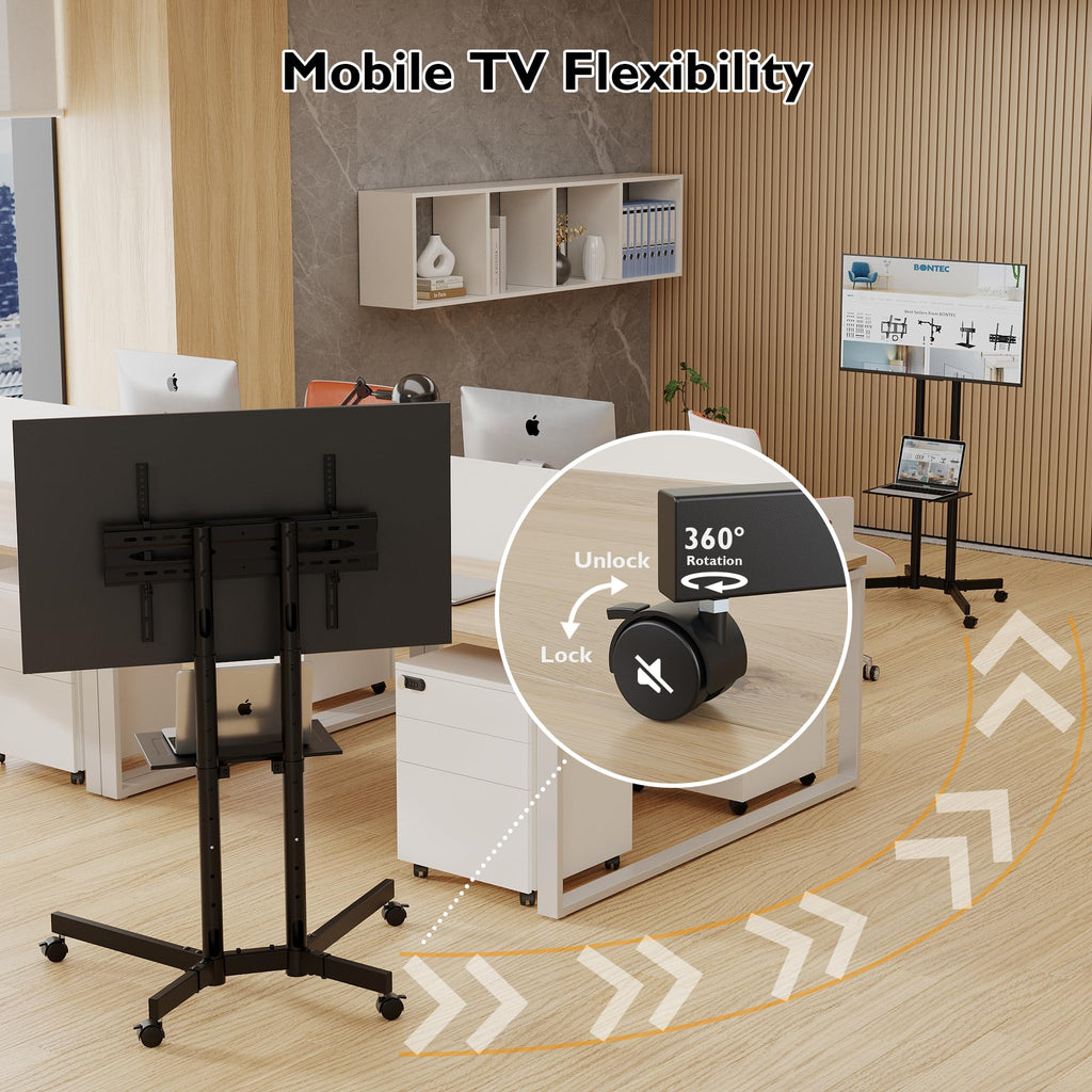 Rolling TV Stand with Tilt, Black G93421