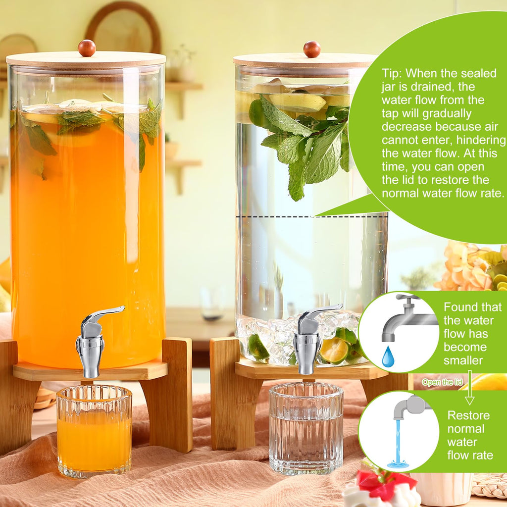 2 Pack 3 Gallon Glass Drink Dispensers B8682