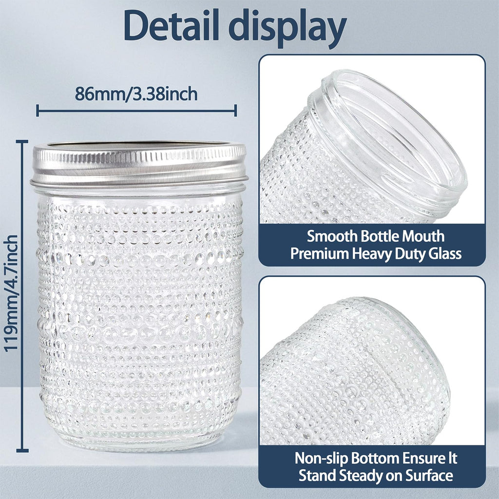 6-Pack 16 oz Wide Mouth Glass Mason Jars with Lids W730
