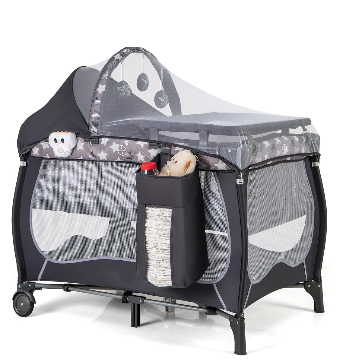 4 in 1 Pack and Play Portable Baby Playard with Bassinet N77726