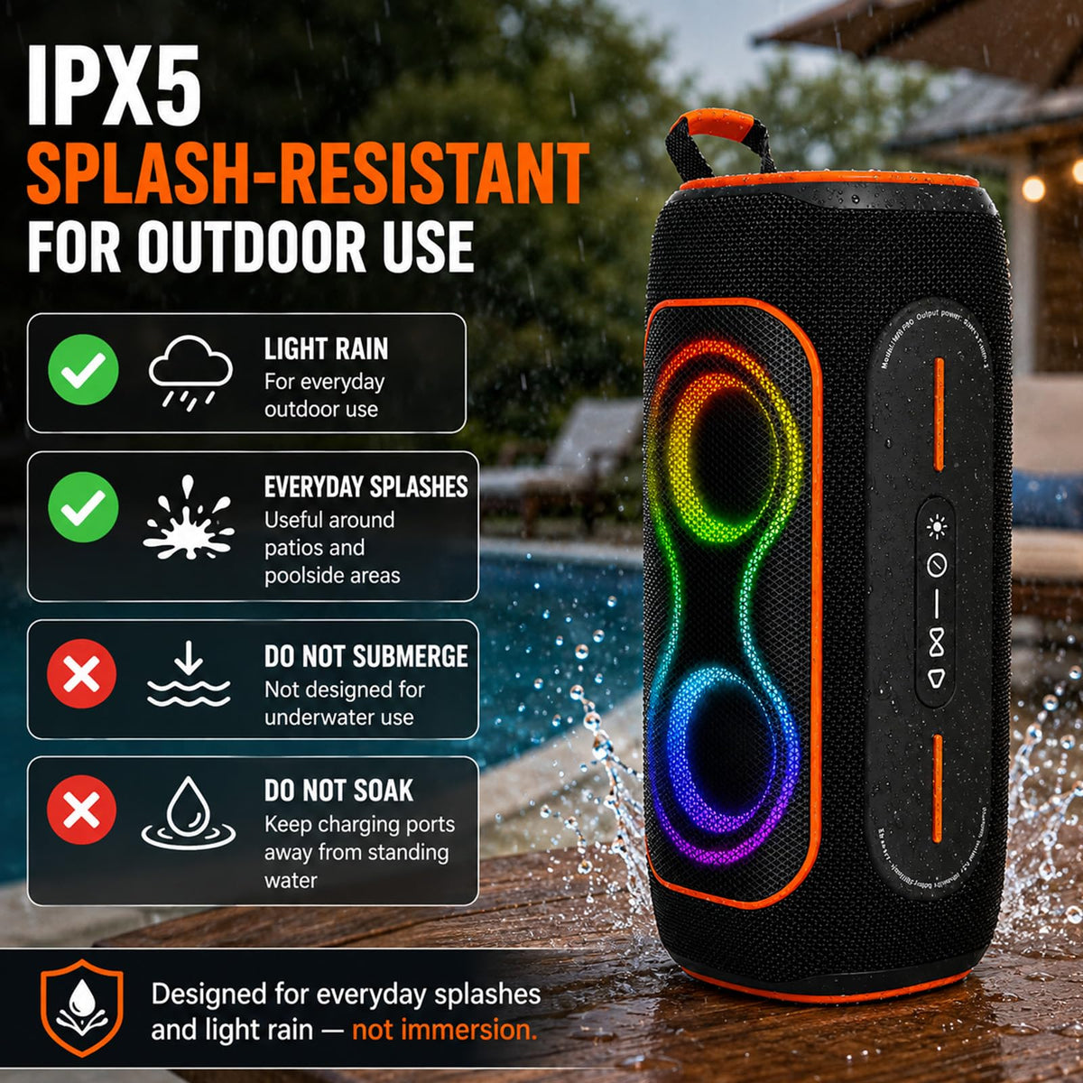 Black 80W Portable Bluetooth Speaker H31101
