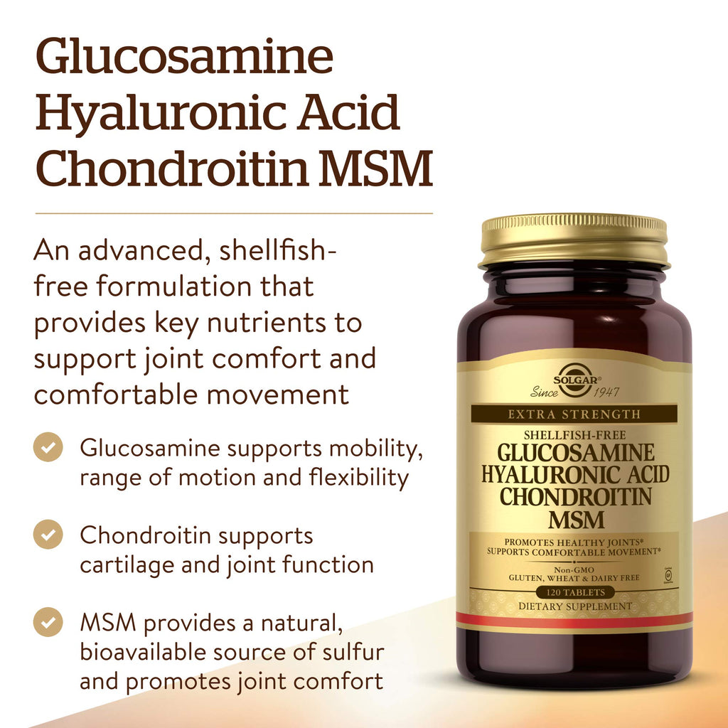 Glucosamine Hyaluronic Acid Chondroitin MSM, 120 Tablets & Skin, Nails & Hair, 120 Tablets L4494