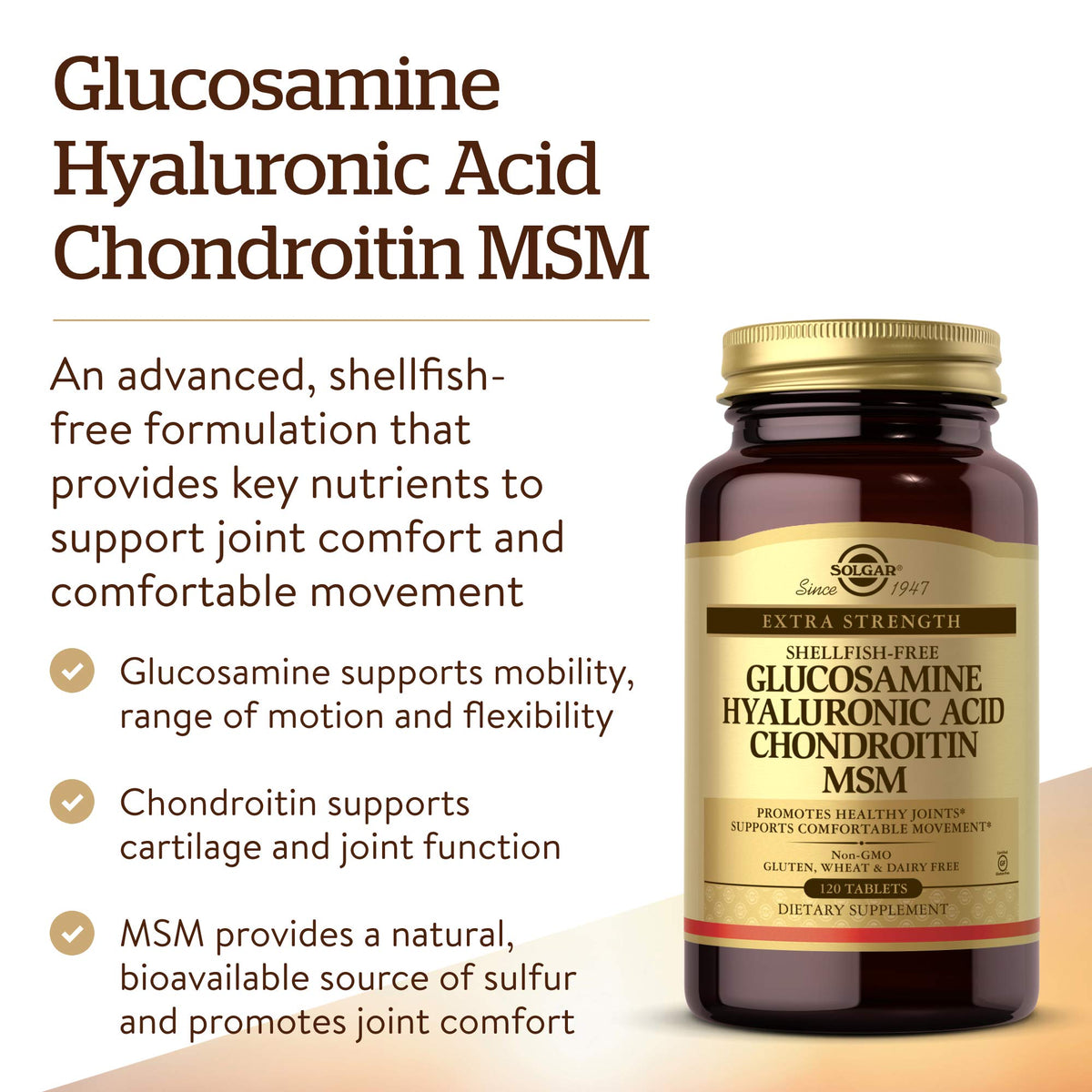 Glucosamine Hyaluronic Acid Chondroitin MSM, 120 Tablets & Skin, Nails & Hair, 120 Tablets L4494