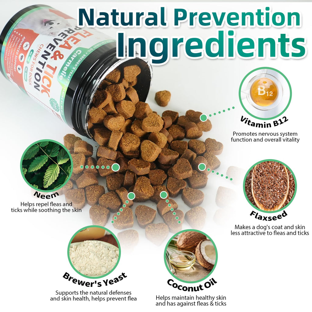 Flea and Tick Prevention for Dogs Chewables, 200 Soft Chews R692593