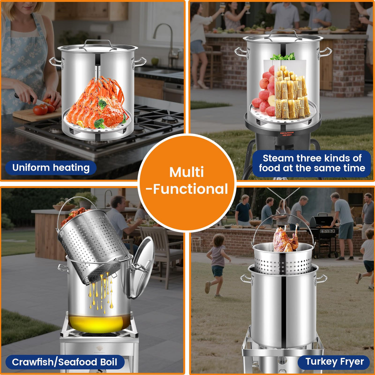 40QT Stainless Steel Stock Pot and 55,000BTU Propane Burner E916654