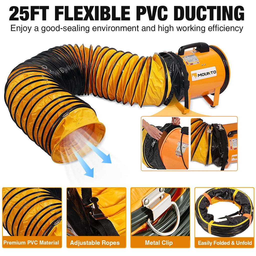 12-Inch Heavy Duty Cylinder Axial Fan with 25-Foot Vinyl Hose P69750