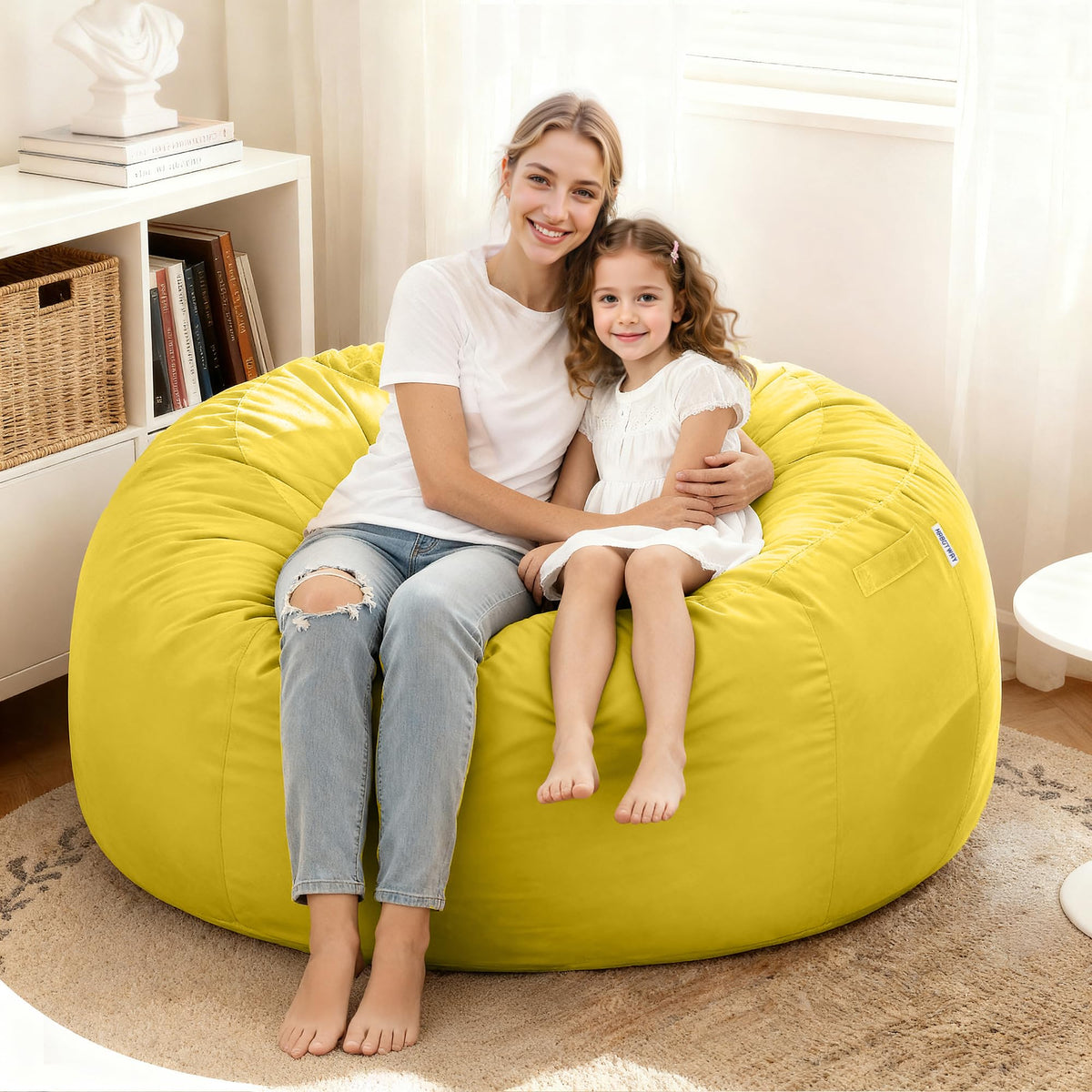 Giant 4' Memory Foam Bean Bag Chair with Microfiber Cover X1476