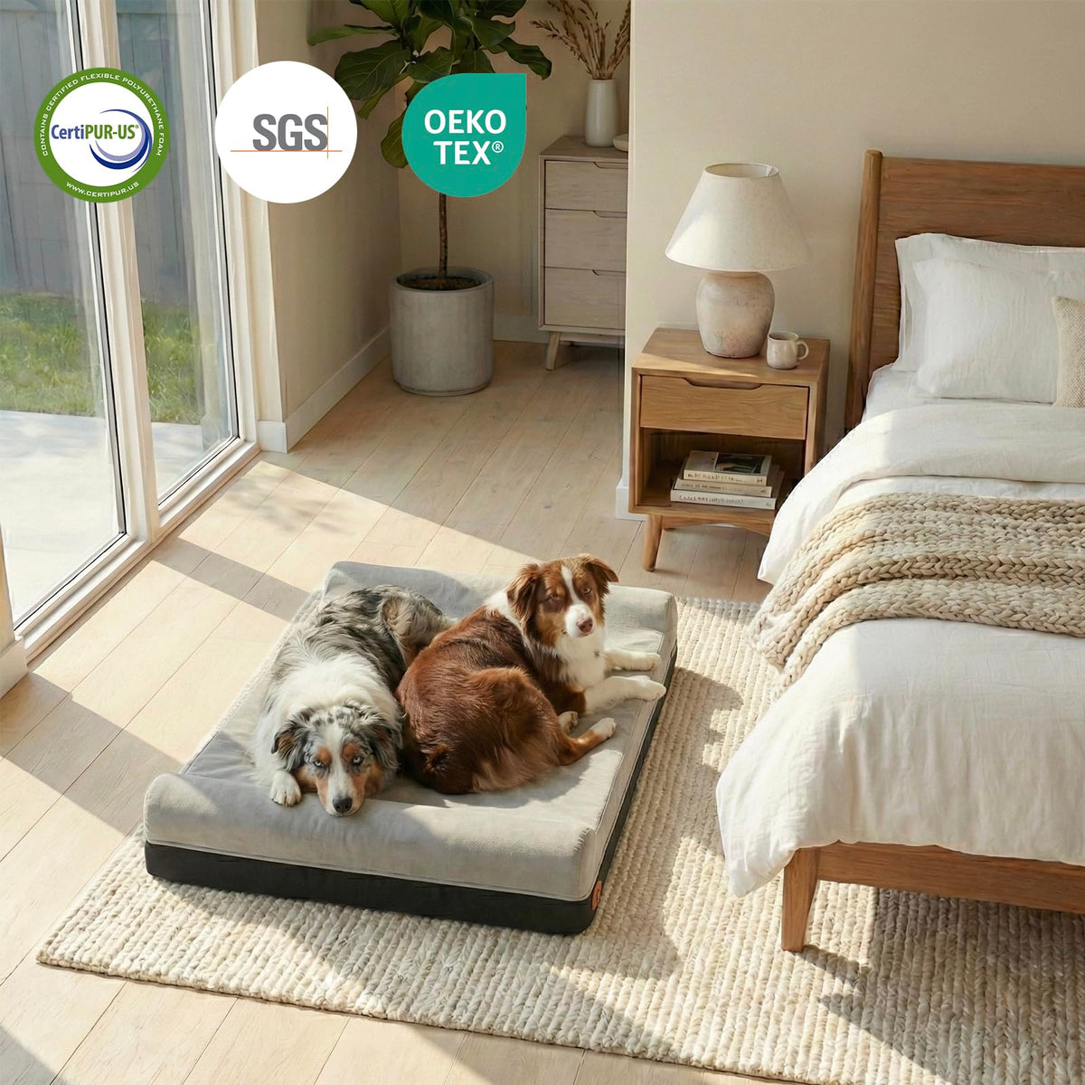 Slate Grey Memory Foam Orthopedic Dog Bed T500932