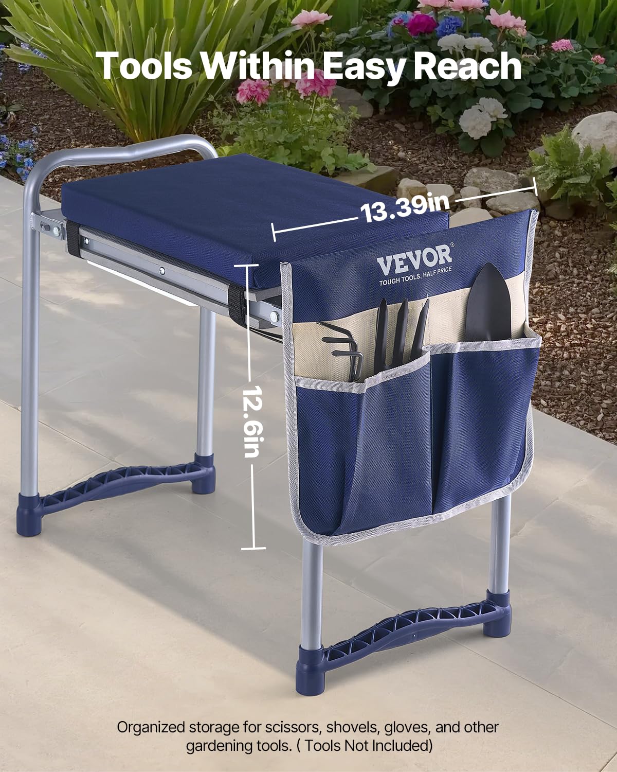 Folding Garden Kneeler and Seat with Tool Bags E35567