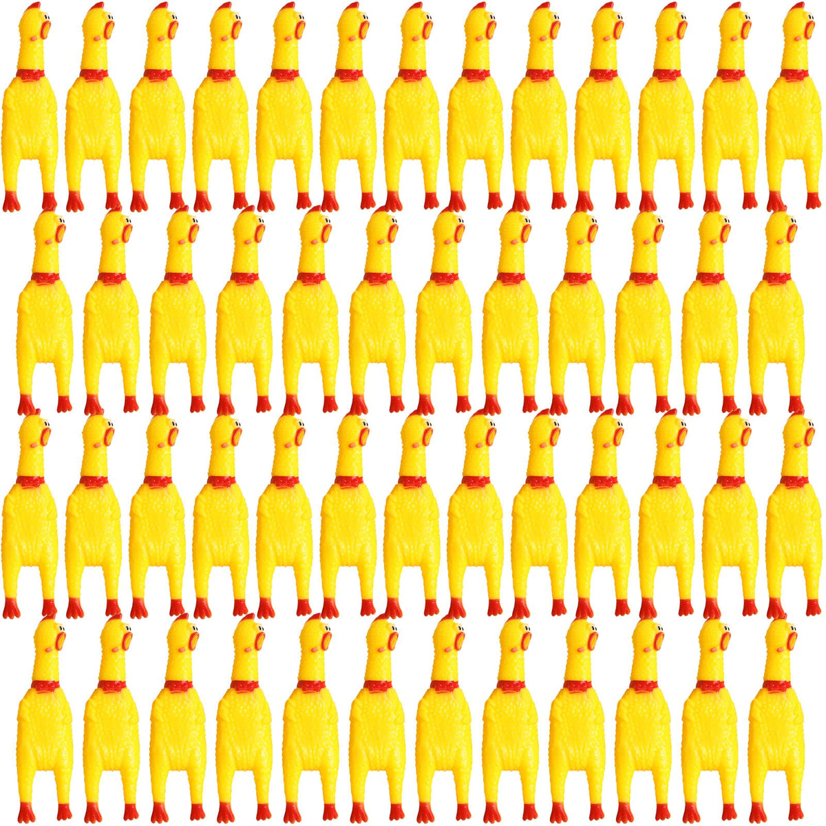 50 Pcs Yellow Rubber Chickens W706