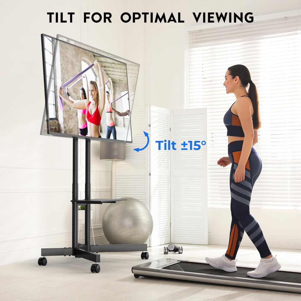 Rolling TV Stand with Tilt, Black G93421