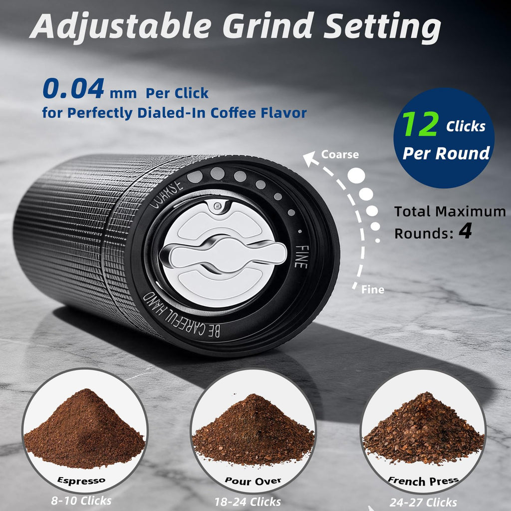 Manual Stainless Steel Conical Burr Coffee Grinder 20g Capacity A561285