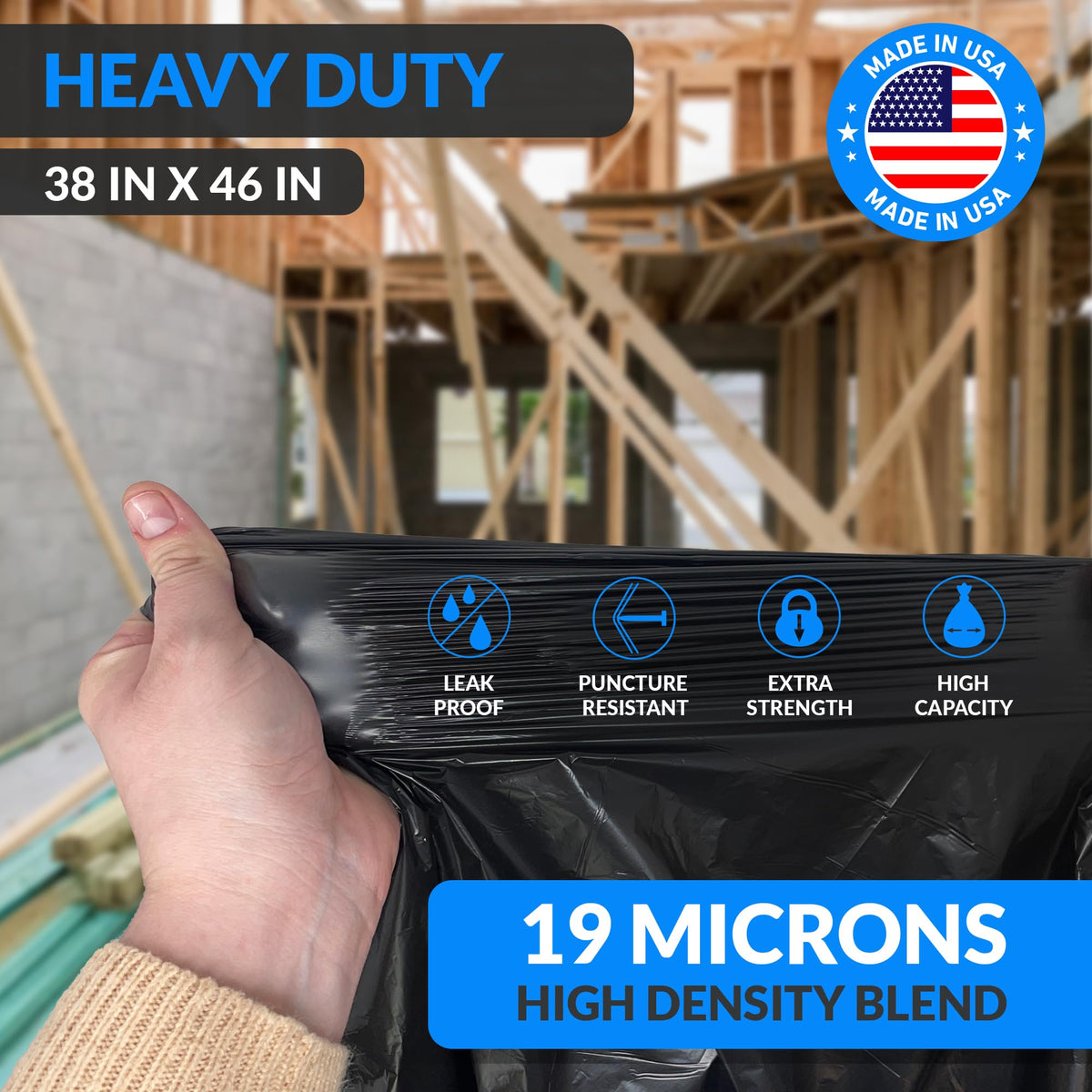 40 to 45 Gallon Heavy Duty Trash Bags D24767