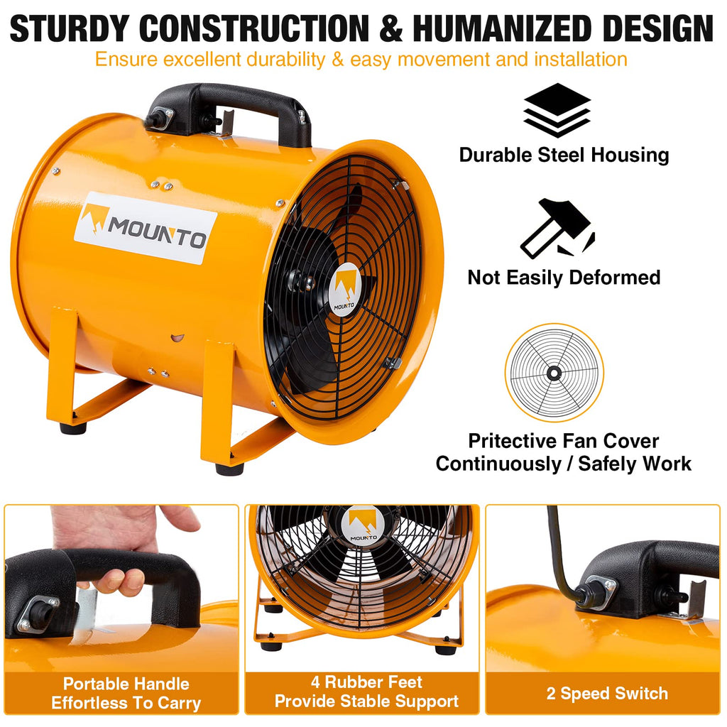 12-Inch Heavy Duty Cylinder Axial Fan with 25-Foot Vinyl Hose P69750