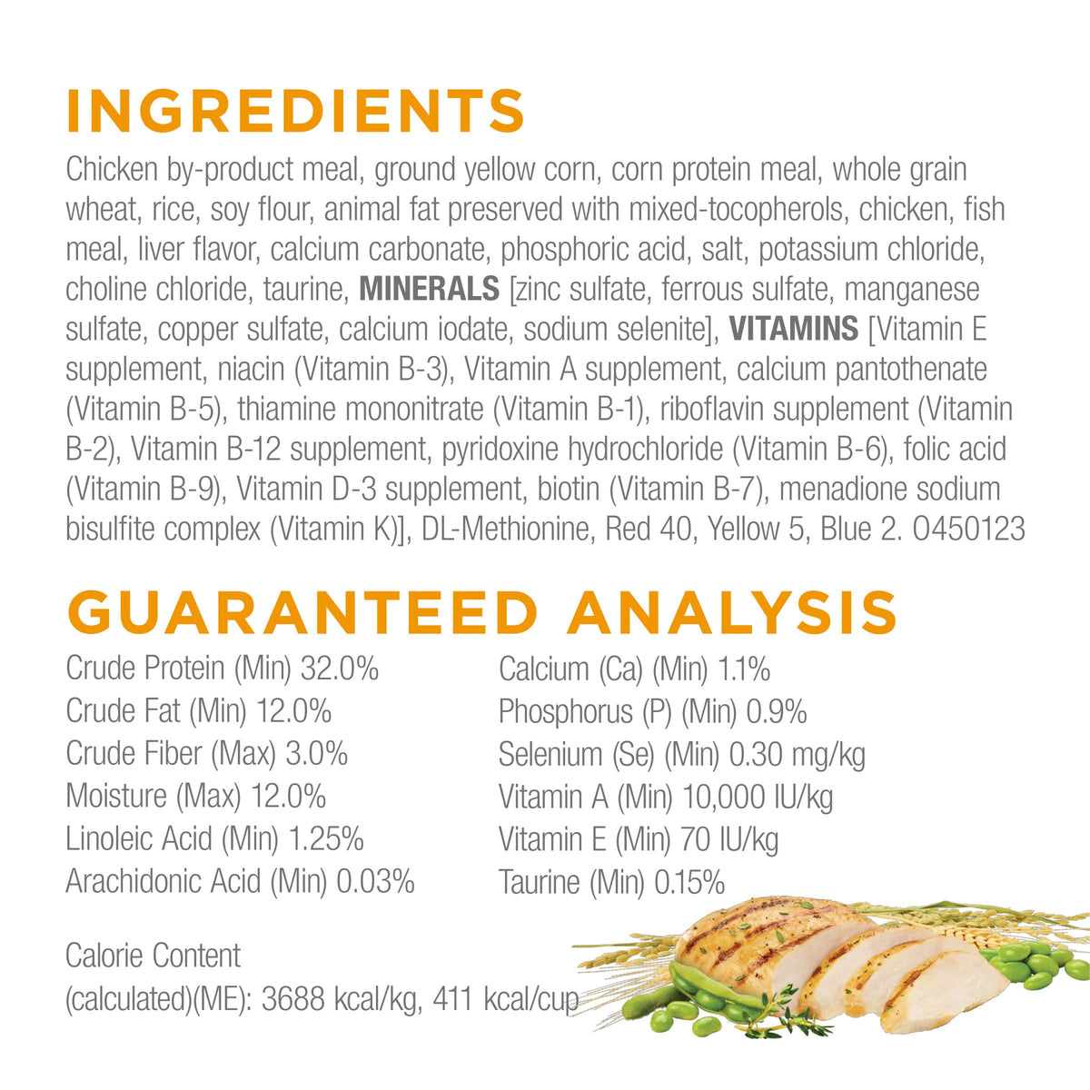 High Protein Dry Cat Food with Real Chicken 20 Pounds X154670