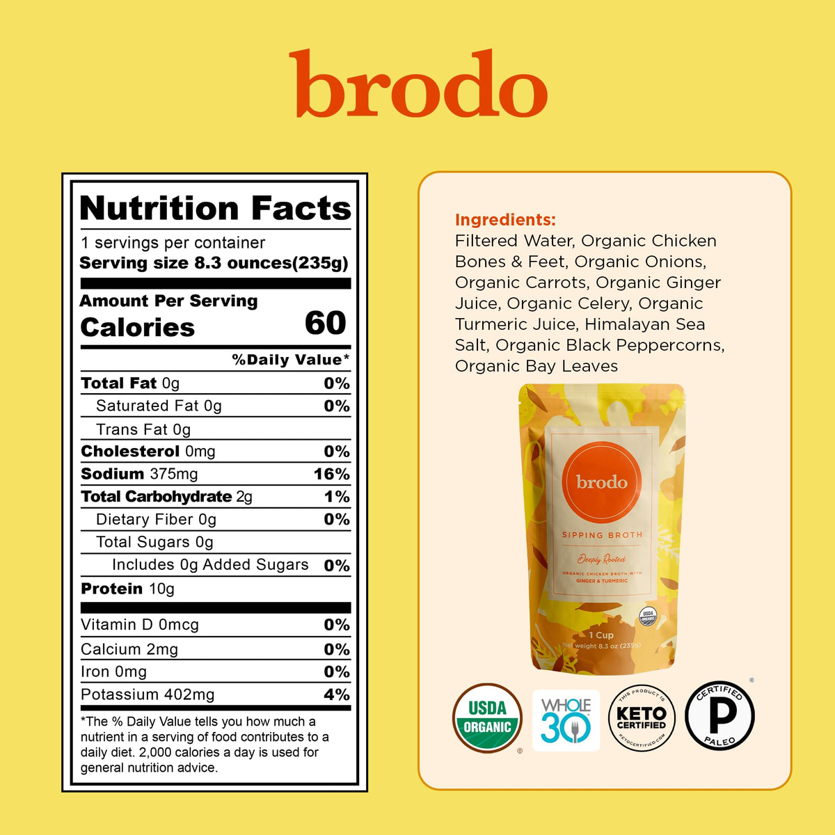 Organic Chicken & Beef Bone Broth 6x 8.3 oz E4786