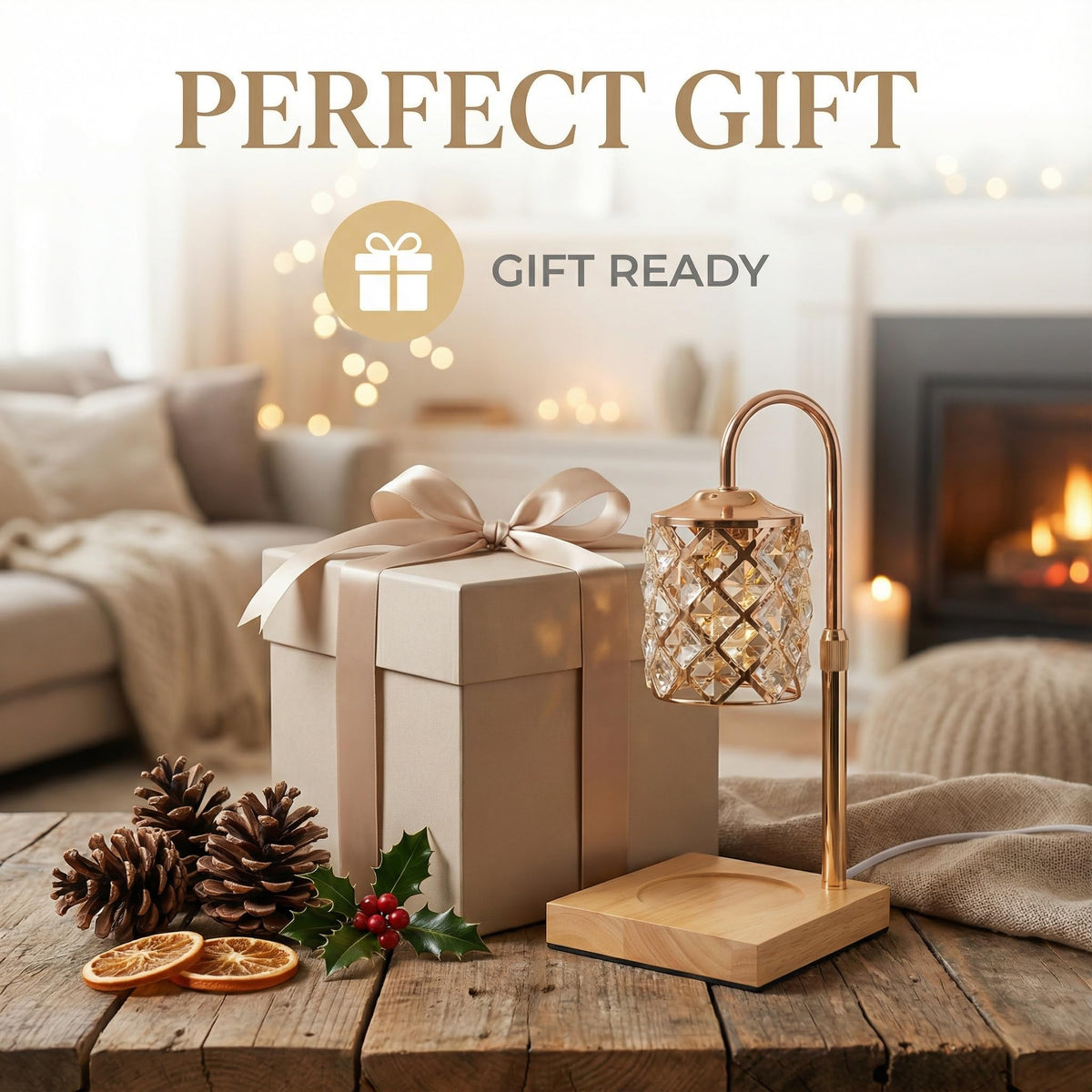 Dimmable Height Adjustable Candle Warmer Lamp with Timer and Remote T478