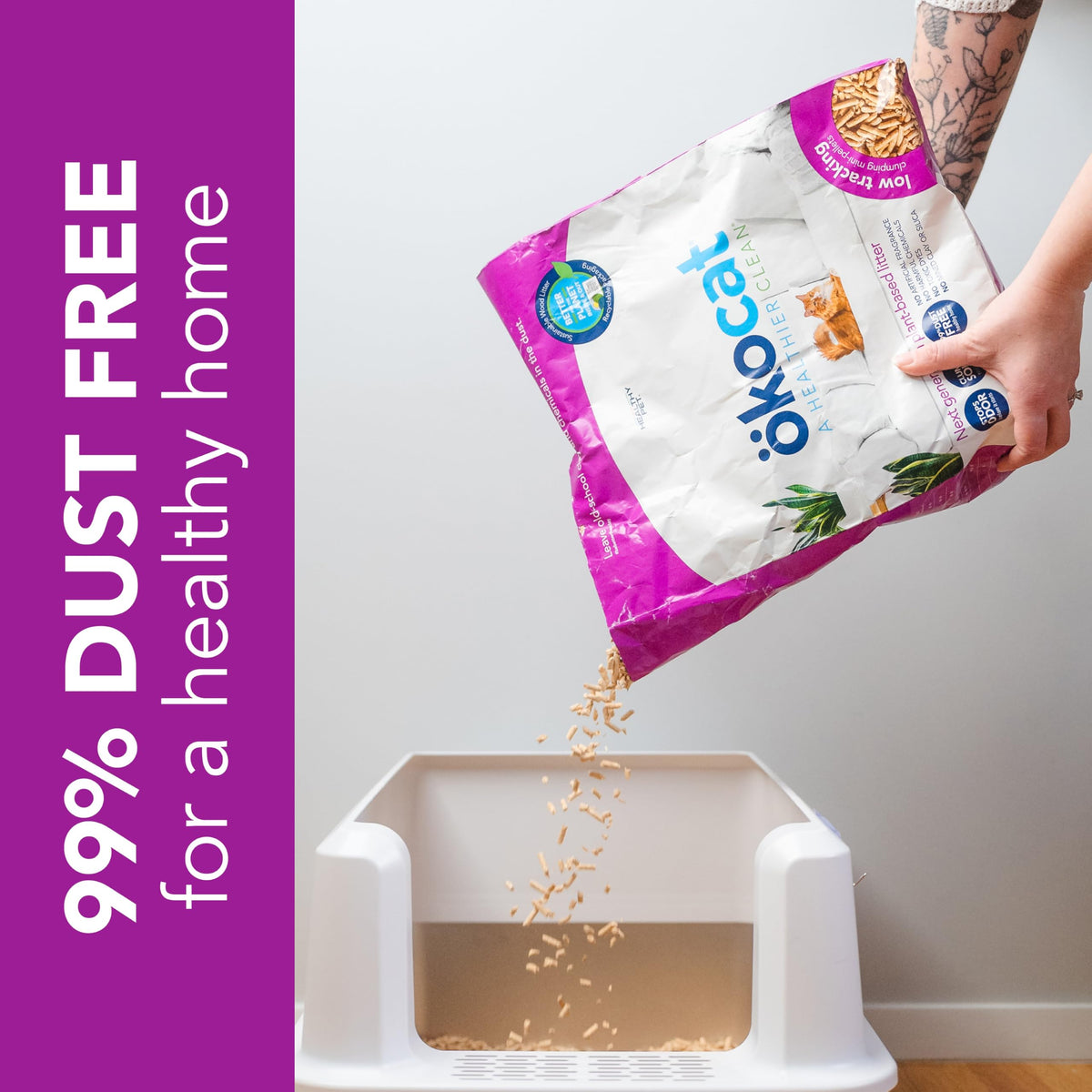 Unscented Wood Clumping Cat Litter Mini-Pellets 18.6 pounds D212707