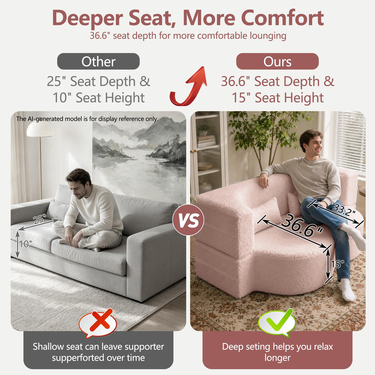 78" Pink Sherpa Futon Sofa Bed X2553