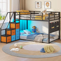 Twin Over Twin Bunk Bed with Stairs and 6 Storage Drawers I406