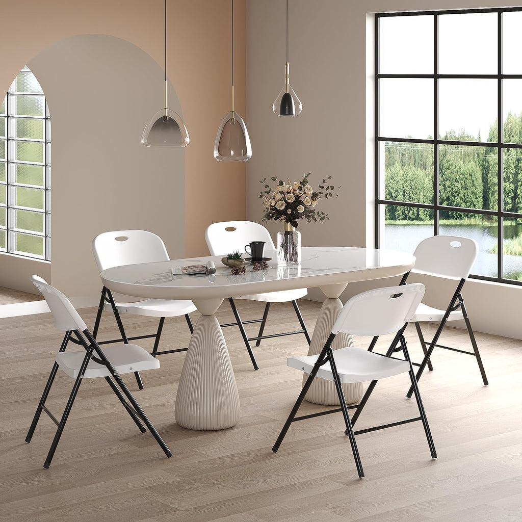Heavy Duty Plastic Folding Chair with Reinforced Steel Frame X2776