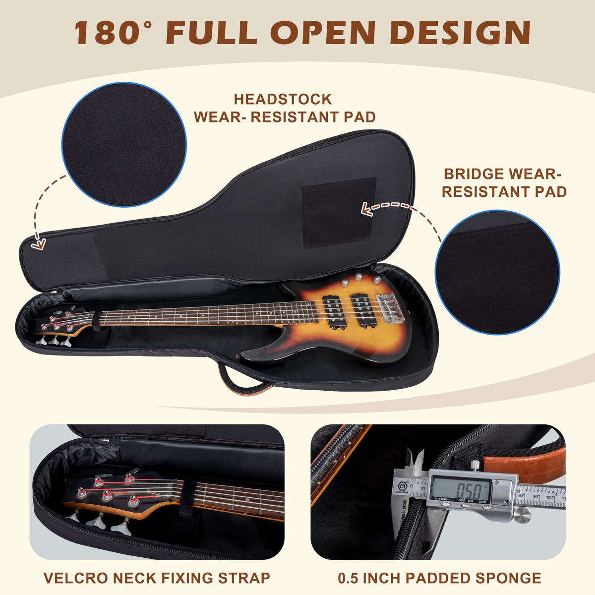 0.5" Thick Padded Bass Gig Bag X330