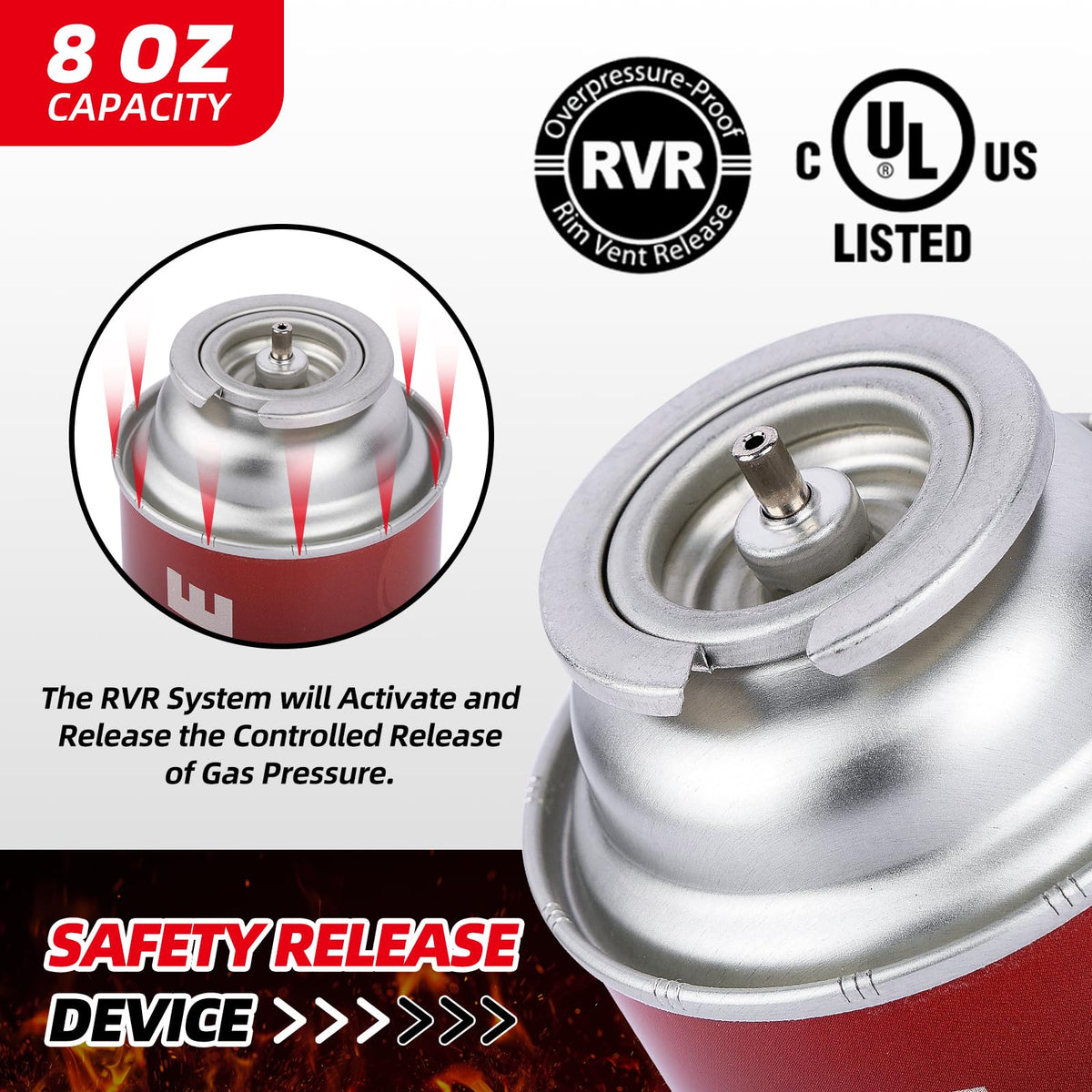 8oz Butane Fuel Canisters 4 Pack W3364