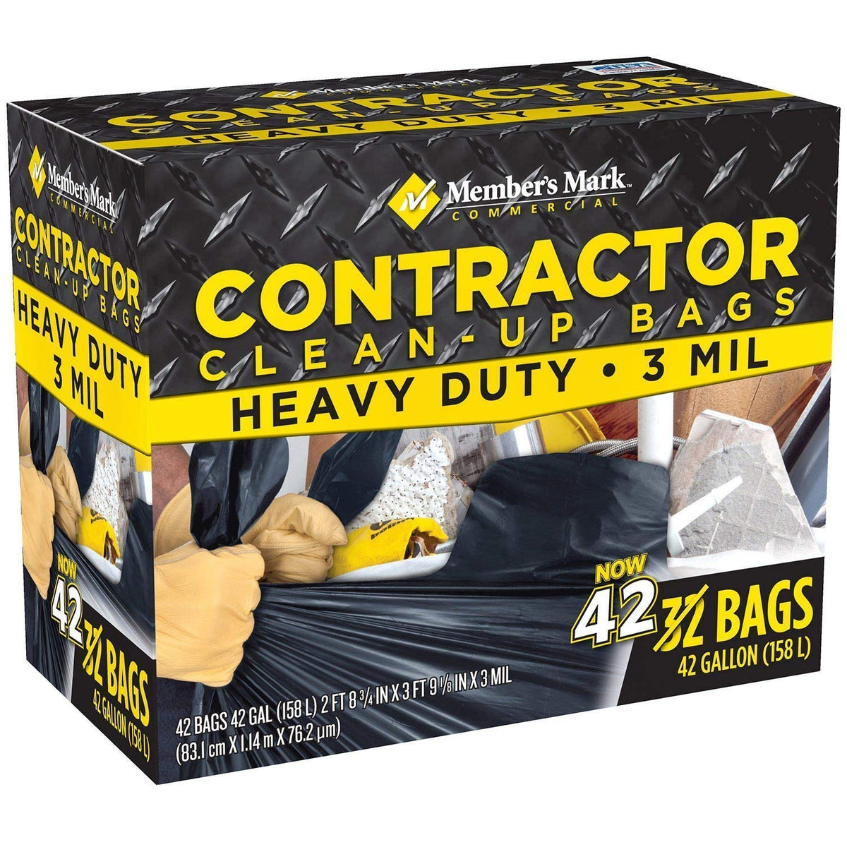 2 Pack 42 gal Trash Bags O327