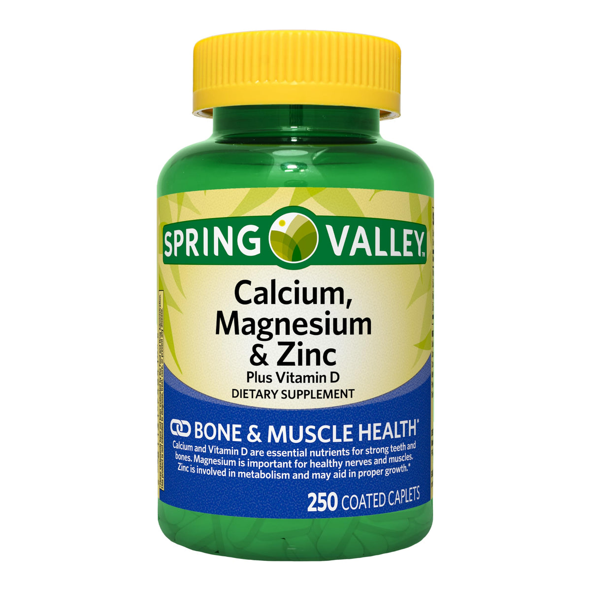 Calcium Magnesium Zinc Plus Vitamin D3 Caplets 250 Count O52214