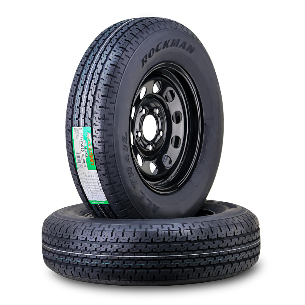 ST205/75R15 8-Ply Trailer Tire Wheel Black Mod Rim Pk2 F902171