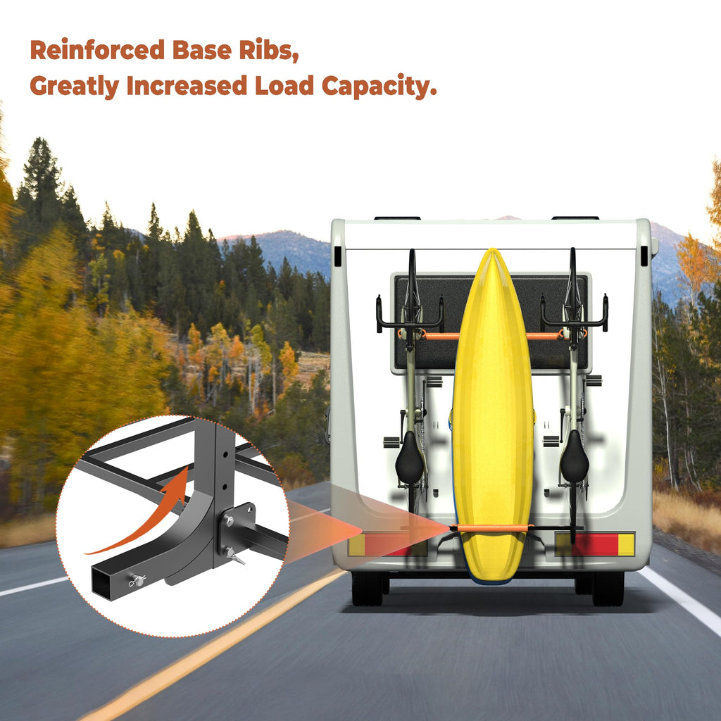 RV Kayak Rack and Bike Carrier for 2 Kayaks and 2 Bikes, 300 LBS Heavy Duty Alloy Steel A46612