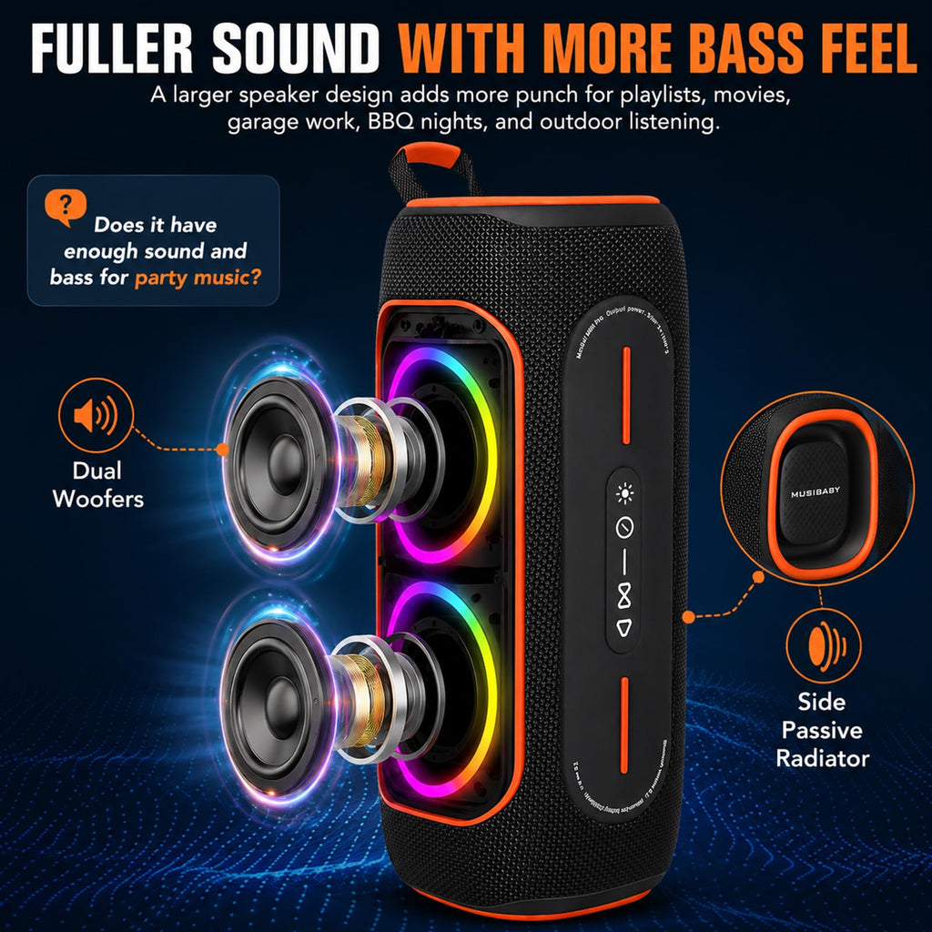 Black 80W Portable Bluetooth Speaker H31101