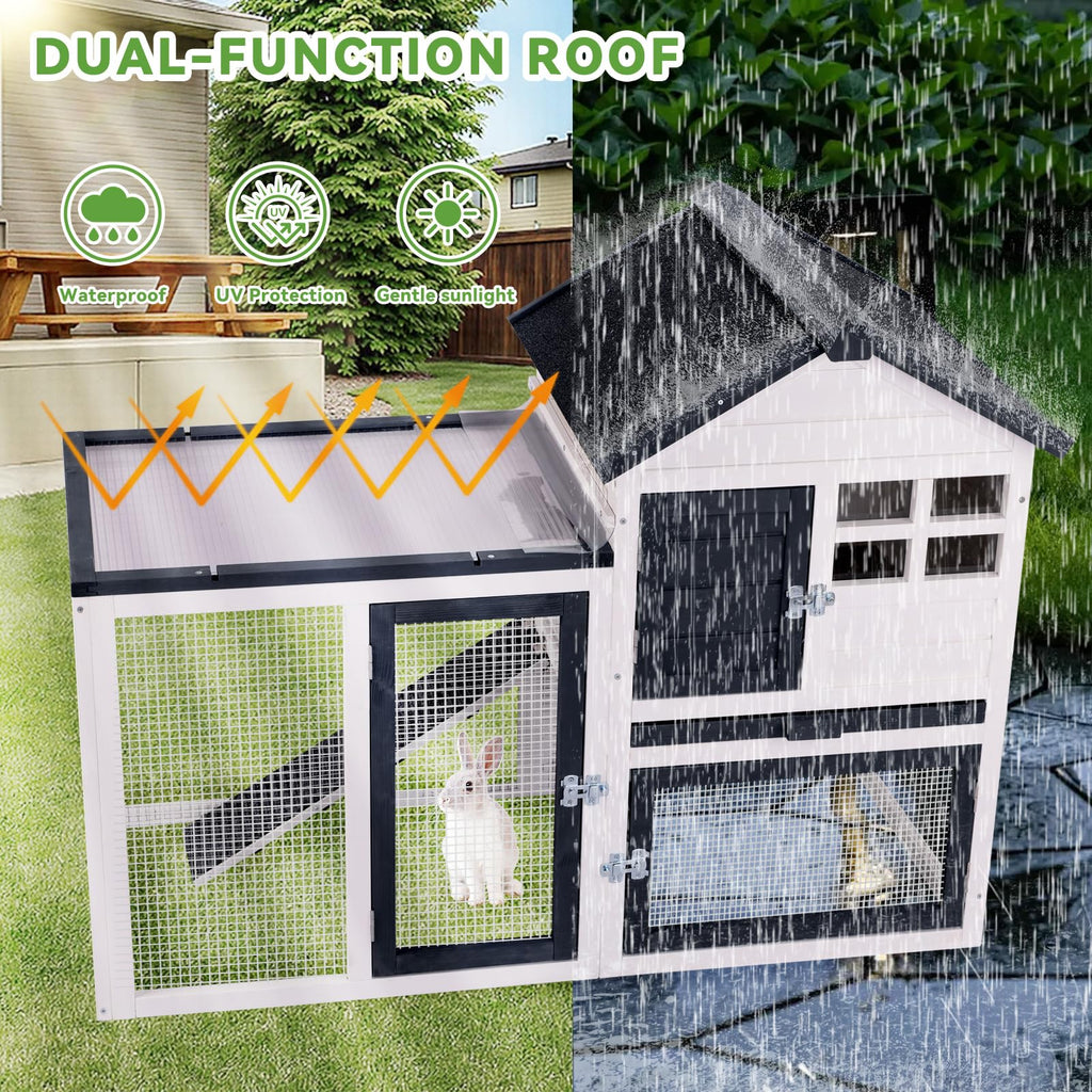 Rabbit Hutch Bunny Cage with Mesh Floor L856484