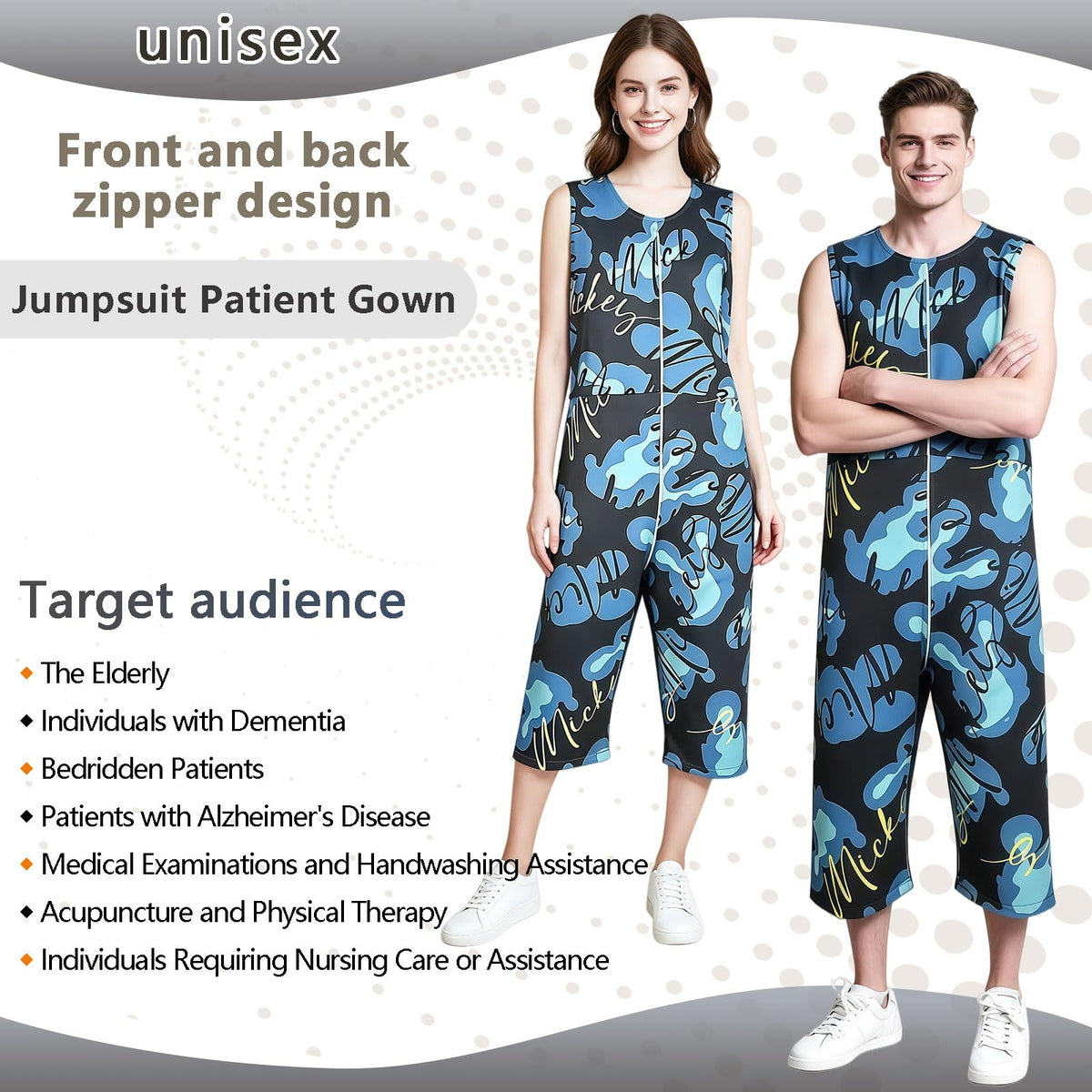 Blue Anti-Tampering Zipper Jumpsuit J234331