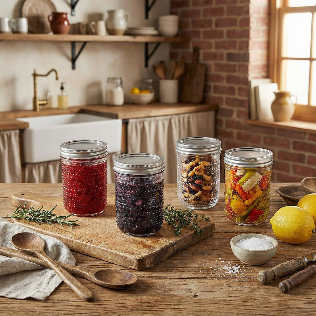 6-Pack 16 oz Wide Mouth Glass Mason Jars with Lids W730
