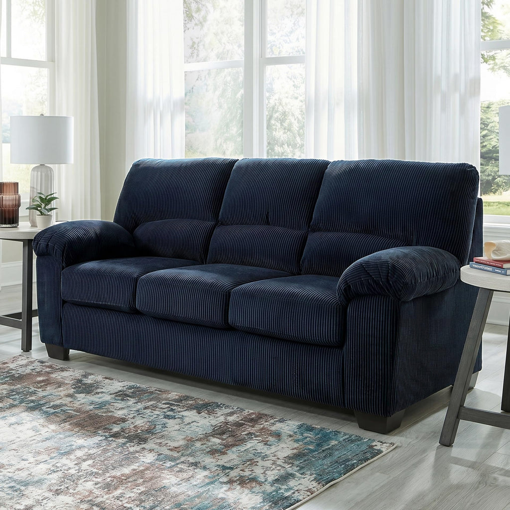 Navy Corduroy Sofa F142