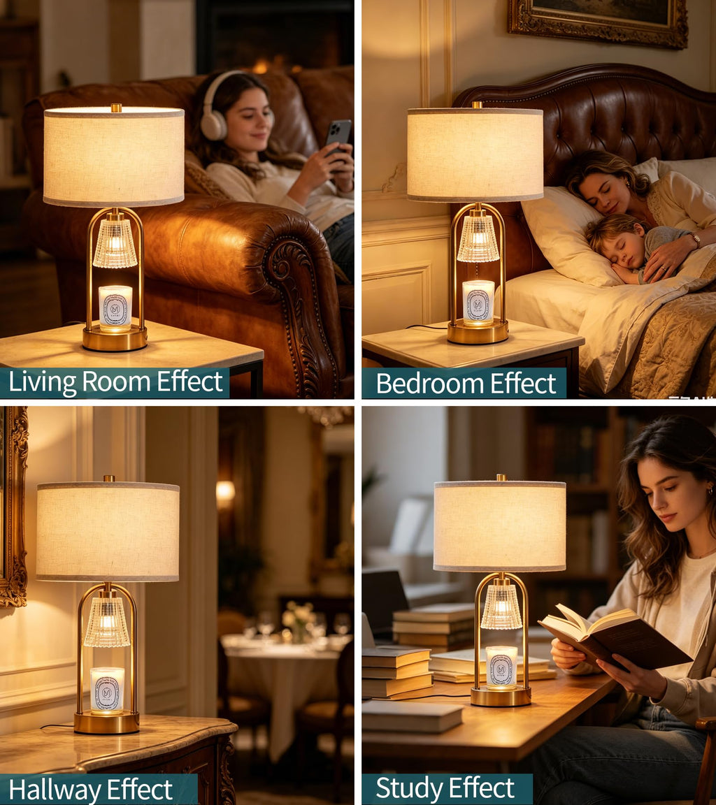 2 in 1 Gold Candle Warmer and Table Lamp Q390016