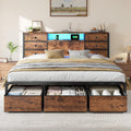 King Size Bed Frame with 9 Drawers and Charging Station L310188