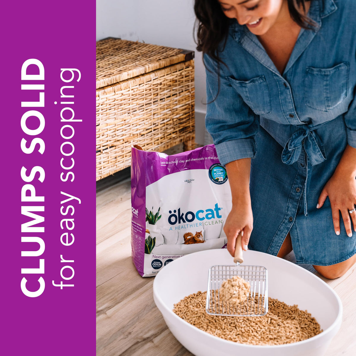 Unscented Wood Clumping Cat Litter Mini-Pellets 18.6 pounds D212707