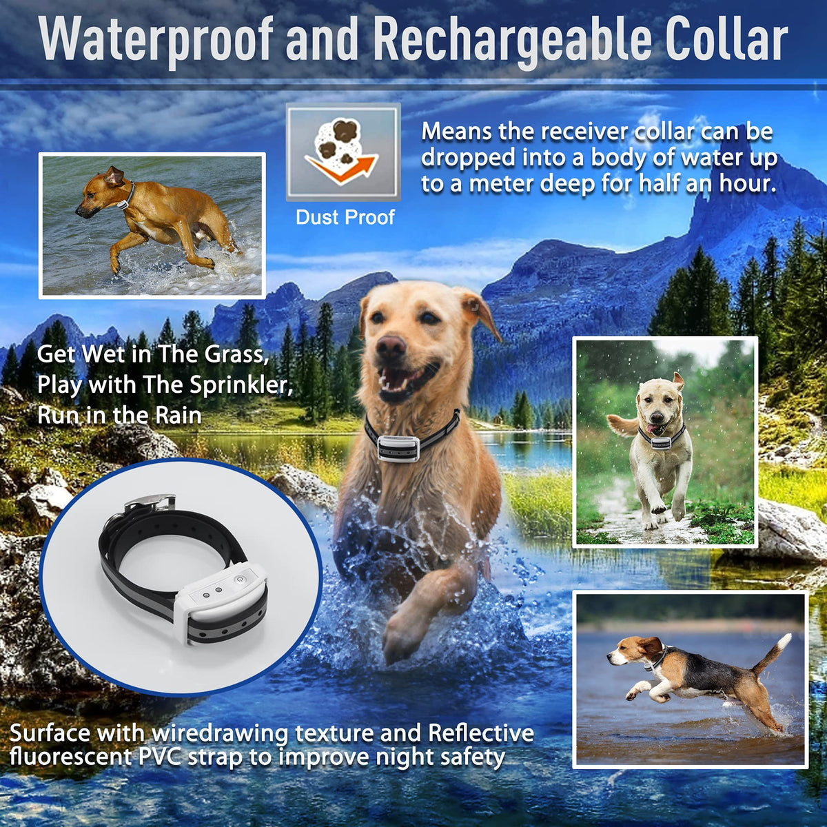 Electric Wireless Dog Fence System with Waterproof Rechargeable Collar G6279