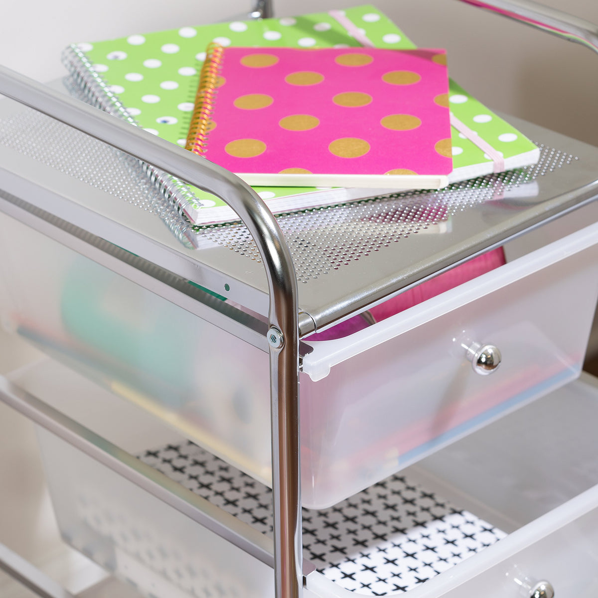 3 Drawer Plastic Storage Cart on Wheels S2591